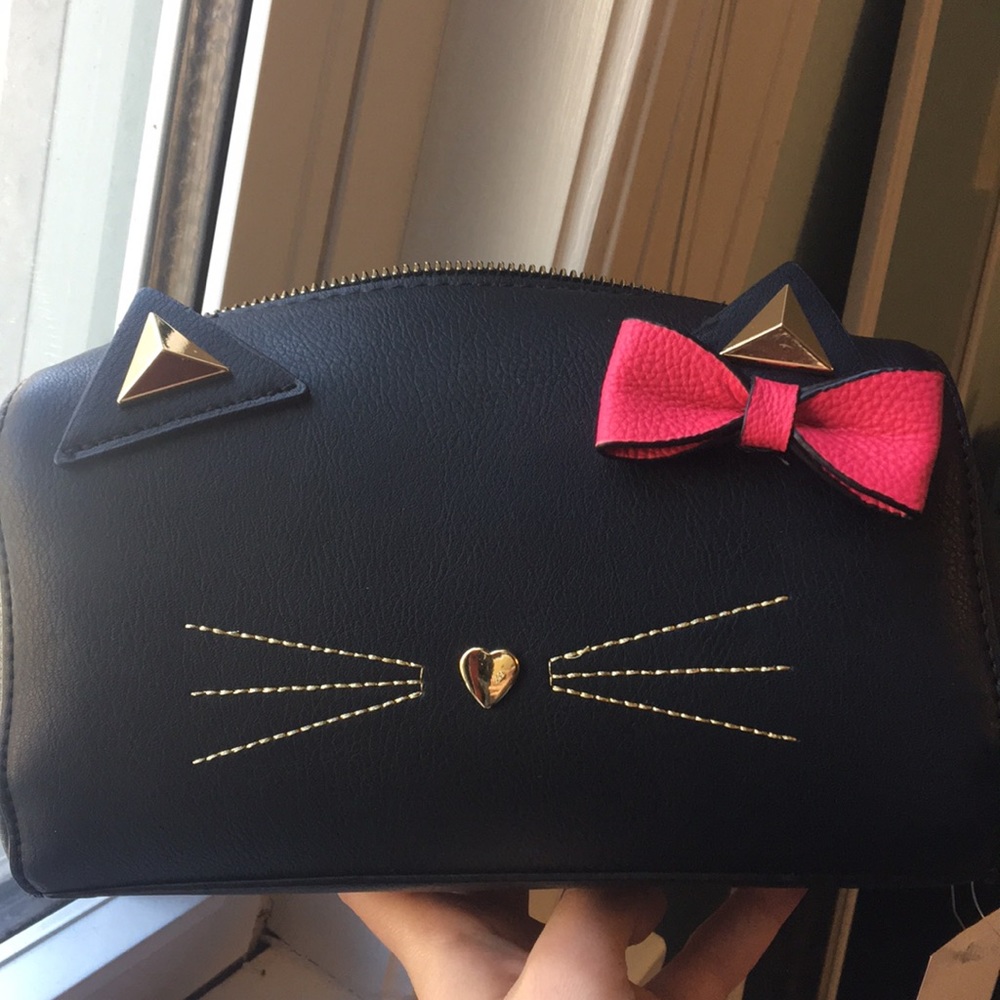 Betsey Johnson Black Cat Makeup Bag